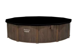 Piscine hors sol ronde Hydrium effet bois Ø550x130cm 27221L