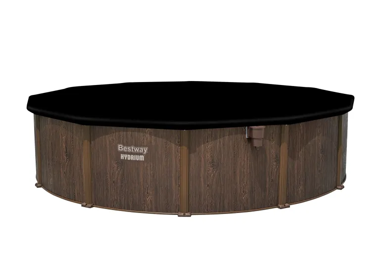Piscine hors sol ronde Hydrium effet bois Ø550x130cm 27221L