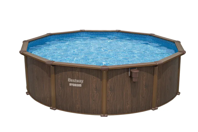 Piscine hors sol ronde Hydrium effet bois Ø490x130 cm 21490L