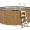 Piscine métal hors sol aspect bois OSMOSE 4,90x1,32 m