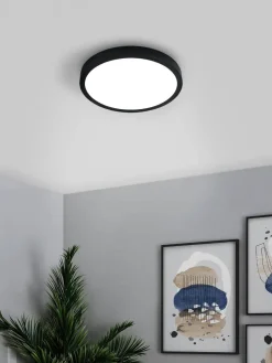 Plafonnier Fueva 5 Led 20W-2500lm noir Ø28,5cm EGLO