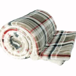 Plaid polaire Larsson taupe 150x200 cm