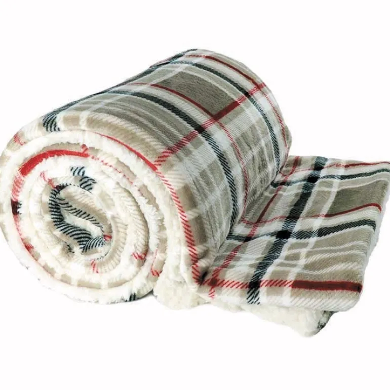 Plaid polaire Larsson taupe 150x200 cm