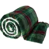 Plaid polaire Larsson vert 150x200 cm