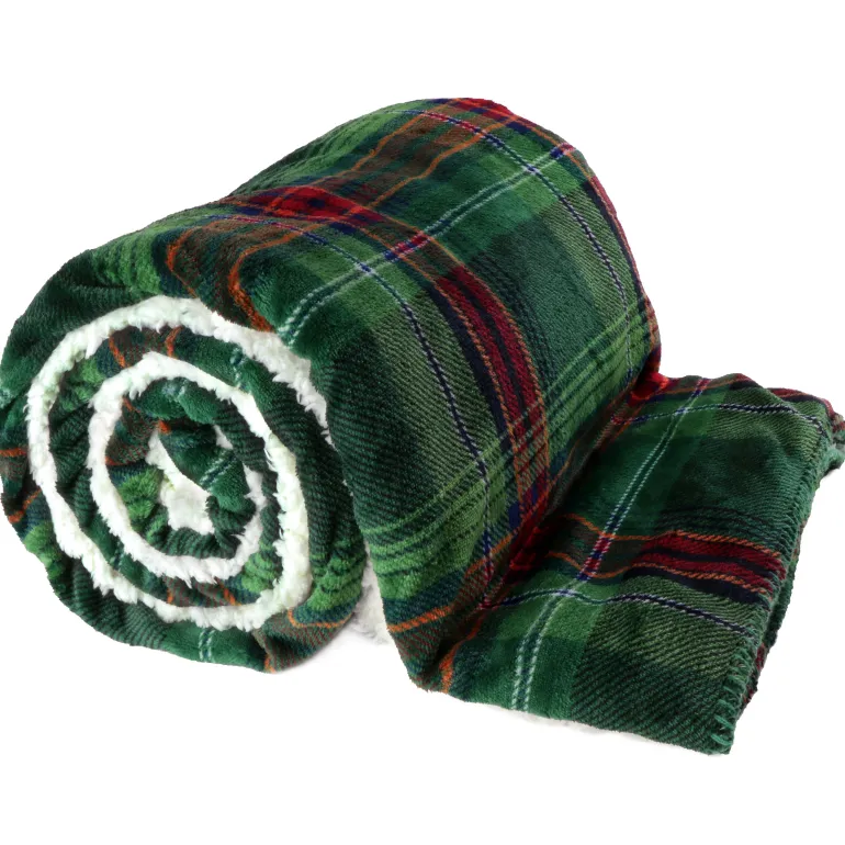 Plaid polaire Larsson vert 150x200 cm