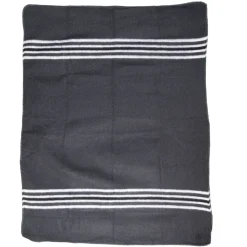 Plaid en tissu recyclé noir et blanc 130x180 cm