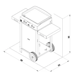 Plancha gaz Combo initial 50 inox 2 brûleurs