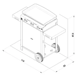 Plancha gaz Combo initial 65 inox 3 brûleurs