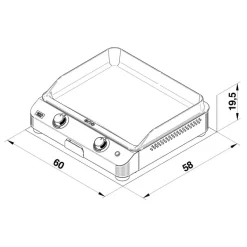 Plancha gaz Fusion 60 gris cargo 2 brûleurs