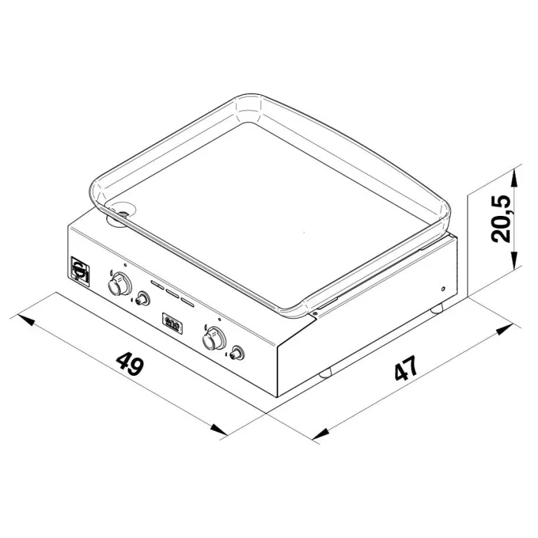 Plancha gaz Initial 50 inox