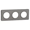 Plaque de finition Odace Touch 3 postes alu brossé 71mm