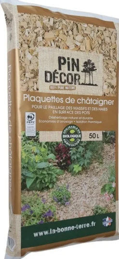Plaquettes de châtaignier Pin Décor Sac de 50 L