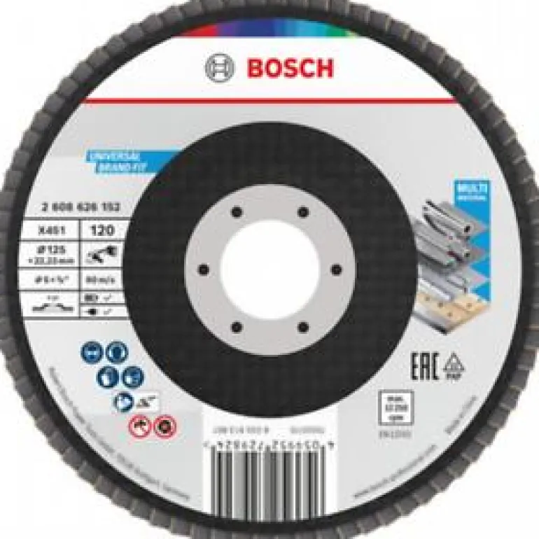 15 Plateaux à lamelles X451 Plat Ø125mm G120 BOSCH