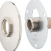 Platine robinet jardin rosace nickel.Ø92mm raccord.universel