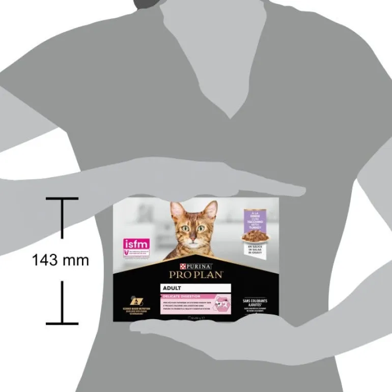 Pochon pour chat adulte Digestion Delicate Dinde 10x85g