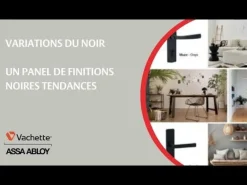 Poignée de porte sur plaque Kaza Finition Basalt noir Clé L