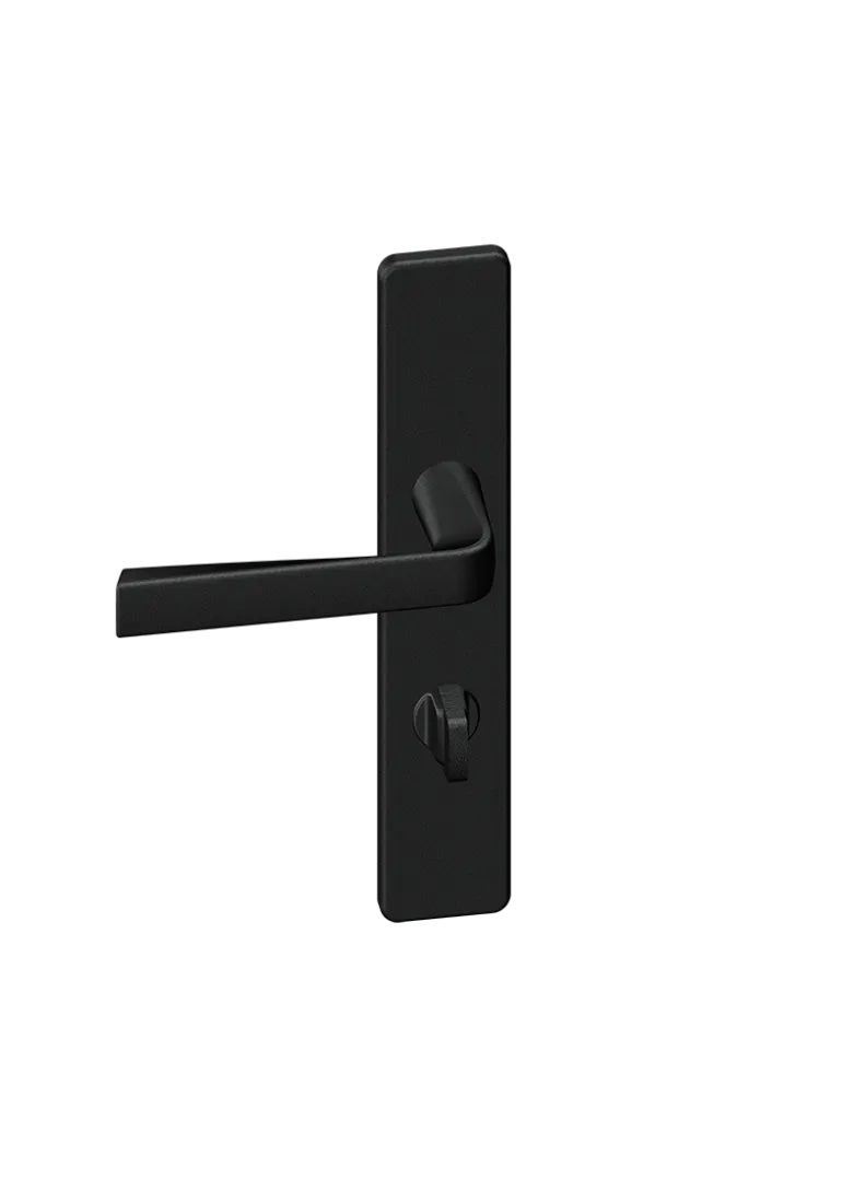 Poignée de porte sur plaque Kaza Basalt noir condamnation