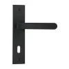 Poignée de porte sur plaque Onyx pêne dormant zamak 165mm