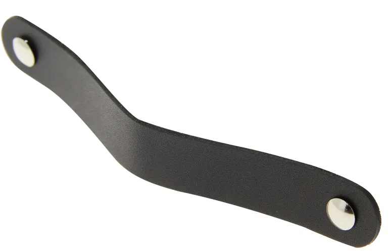 Poignée 20 mm entraxe 128 mm en cuir noir x2