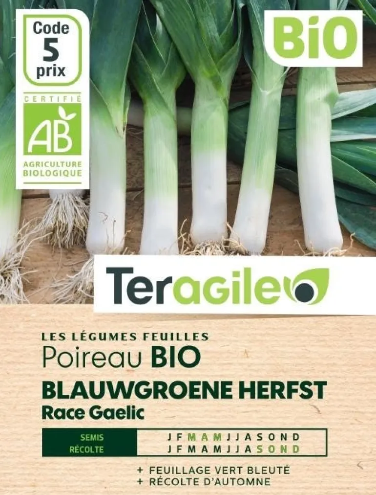 Poireau Blauwgroene Herfst Gaelic Bio 2,5g TERAGILE
