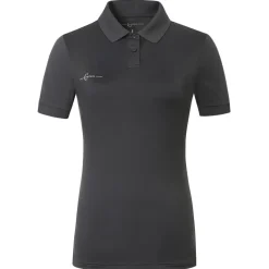 Polo manches courtes femme gris graphite