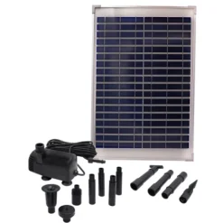Pompe solaire avec panneau solaire + jets d'eau différents