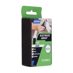 Éponge abrasive 4 faces 100 x 66 x 26 mm Grain 100