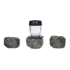 Éponge 3 boules inox pour plancha