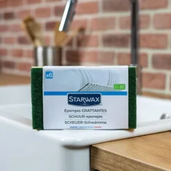 Éponges grattantes pour surfaces peu fragiles (x6)