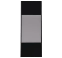 Porte de placard miroir et noir profil noir 92cm x1