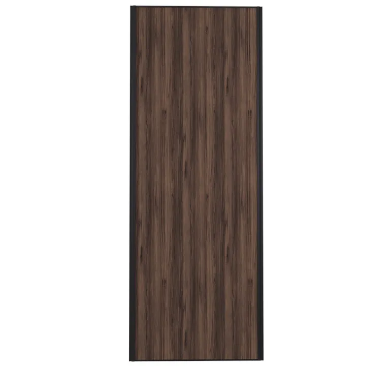 Porte de placard recouplable noyer fumé profil noir 92cm x1