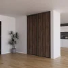 Porte de placard recouplable noyer fumé profil noir 62cm x1