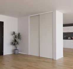 Porte de placard recouplable blanc nacré structuré 62cm x1
