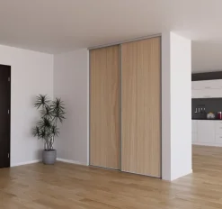 Porte de placard recouplable chêne profil gris 62cm x1