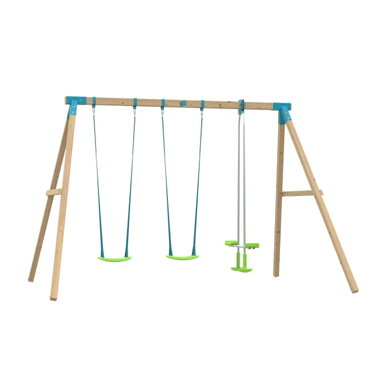 Portique Anthémis bois carré 2 balançoires H.243 cm TP TOYS