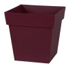 Pot bas carré Toscane 32 cm bourgogne 22L EDA