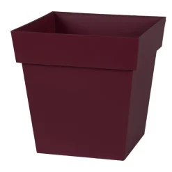 Pot bas carré Toscane 32 cm bourgogne 22L EDA