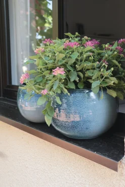 Pot de fleur Liseré blue wave Ø25 cm LES POTERIES D'ALBI