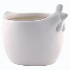 Pot Poule Blanche petit modèle L.10 x H.8 cm