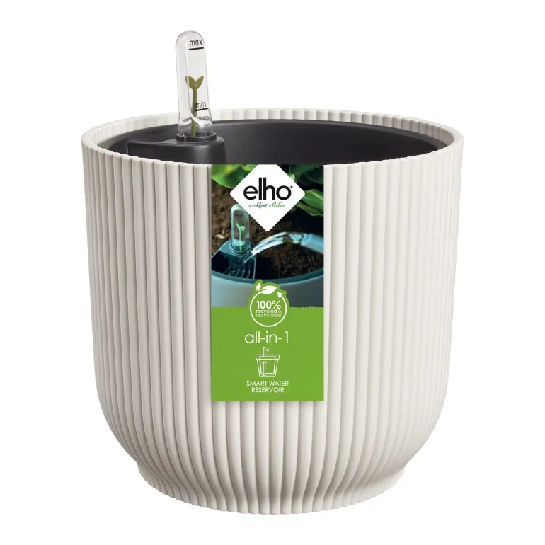 Pot Vibes rond All-in-1 Ø18cm auto-arrosage Linen white