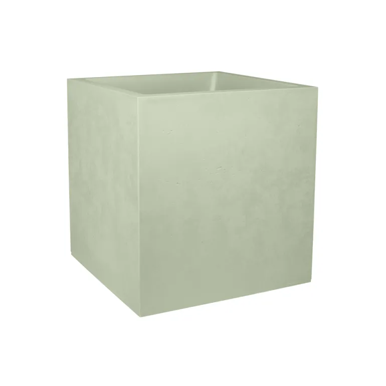 Pot carré Basalt 39,5 cm vert amande 31L EDA