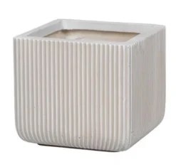 Pot carré Greenwich 24x23 cm blanc