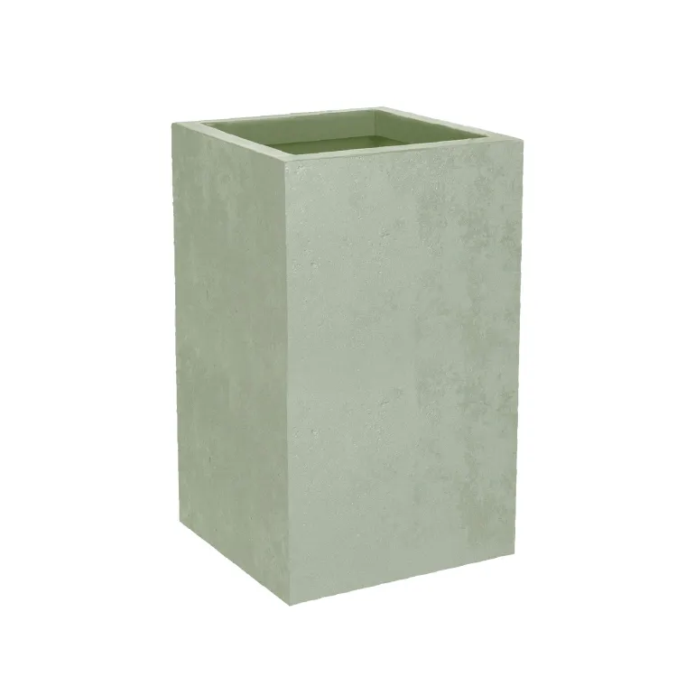 Pot carré haut Basalt Up 49,5 cm 36L vert amande EDA
