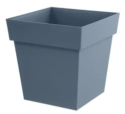 Pot carré Toscane 32 cm bleu 22L EDA