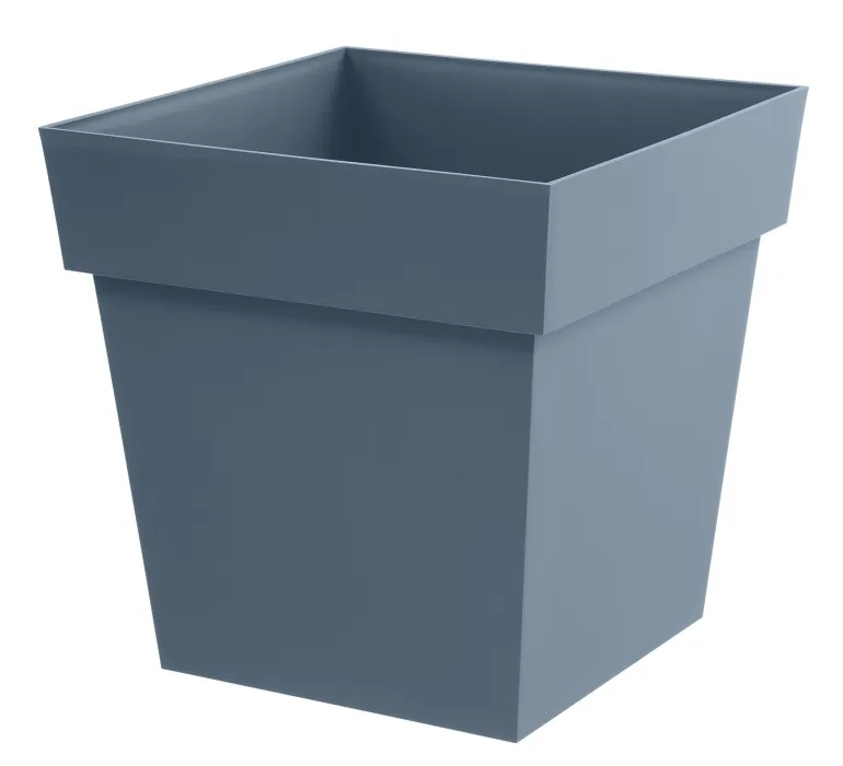 Pot carré Toscane 39 cm bleu 38L EDA