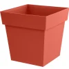 Pot carré Toscane 39 cm orange 38L EDA