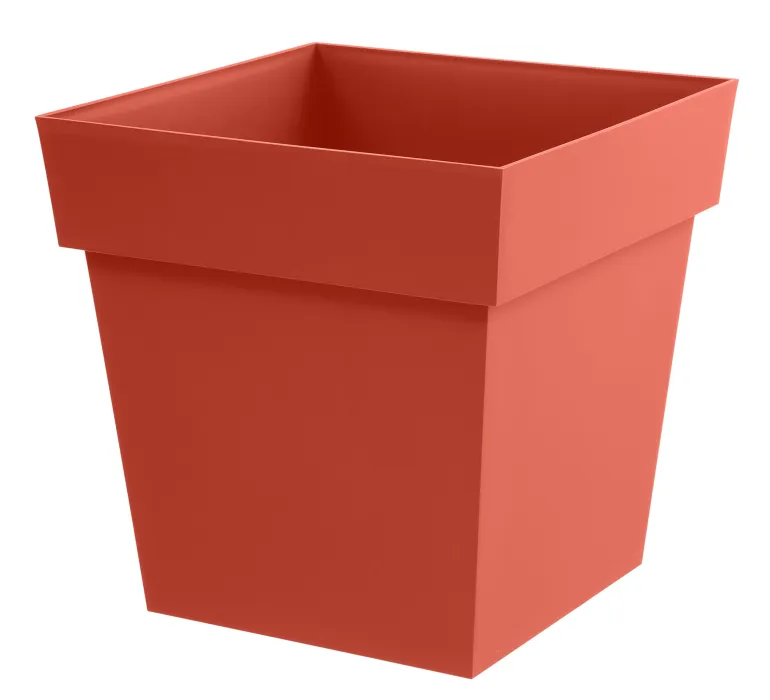 Pot carré Toscane 32 cm orange 22L EDA