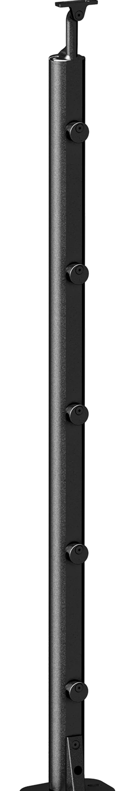 Poteau OPALU full black fixation à plat
