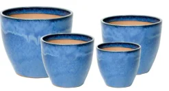 Pot Egg en céramique émaillée bleu Ø31x27cm