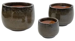 Pot en terre émaillée Glazed marron